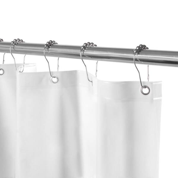 Kenney 70 in. W x 72 in. H Microban Protected Medium Weight PEVA Shower Curtain Liner in Frosted