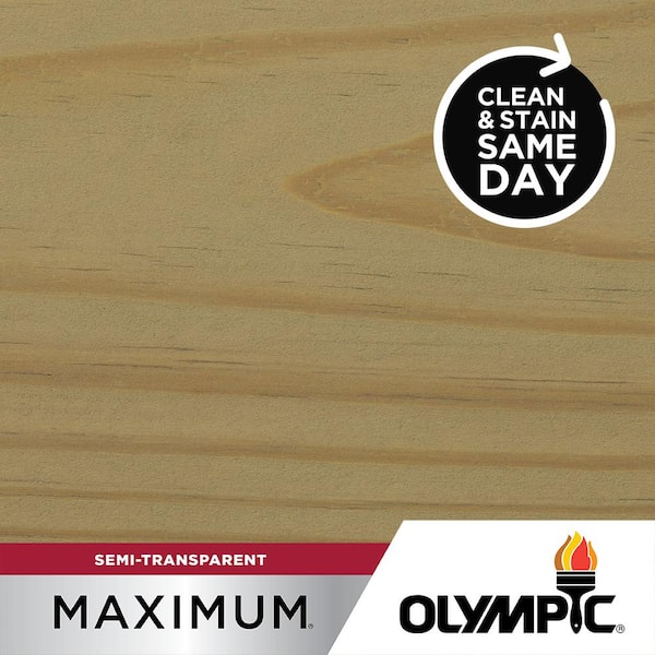 Olympic Maximum 1 gal. Cape Cod Gray Semi-Transparent Exterior Stain and Sealant in One Low VOC