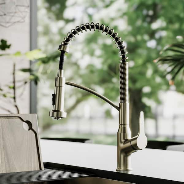 Scottsdale Single Handle Pull Down Sprayer Kitchen Faucet in Spot-Free Champagne Bronze