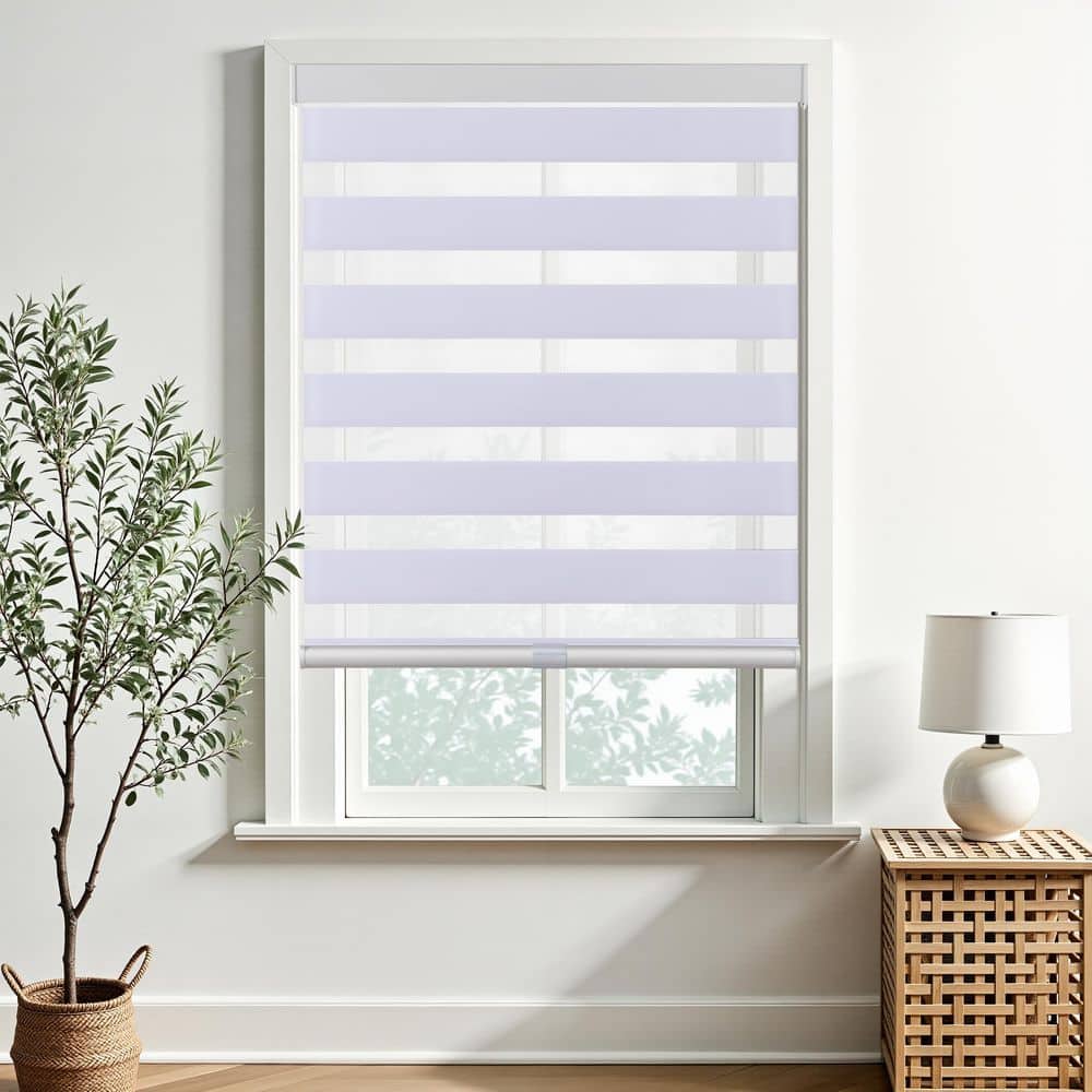 ブラインド s2 Aosky Zebra Blinds Cordless Shades-Dual Layer Light Filtering, Day