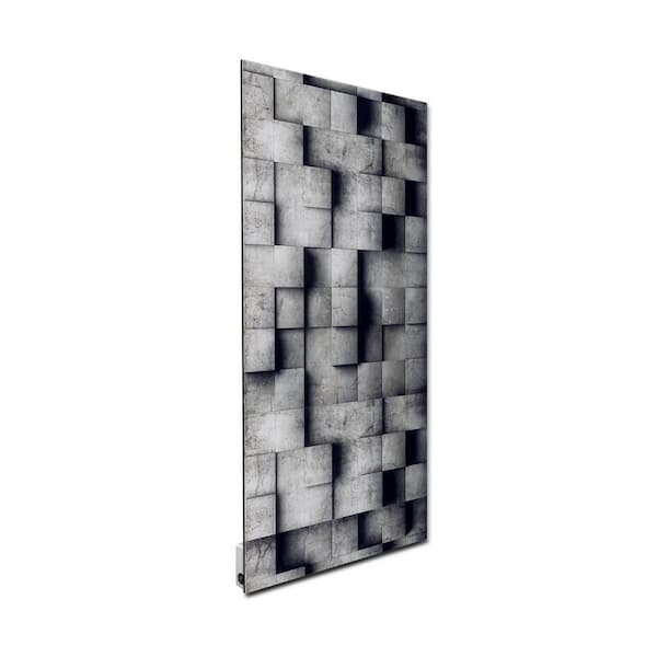 Heat Storm Glass Heater 750-Watt Radiant Wall Hanging Heat Panel with Decorative Artwork - 3D Concrete