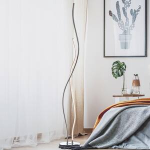 Cairo 63.75 in. Chrome Integrated LED Floor Lamp