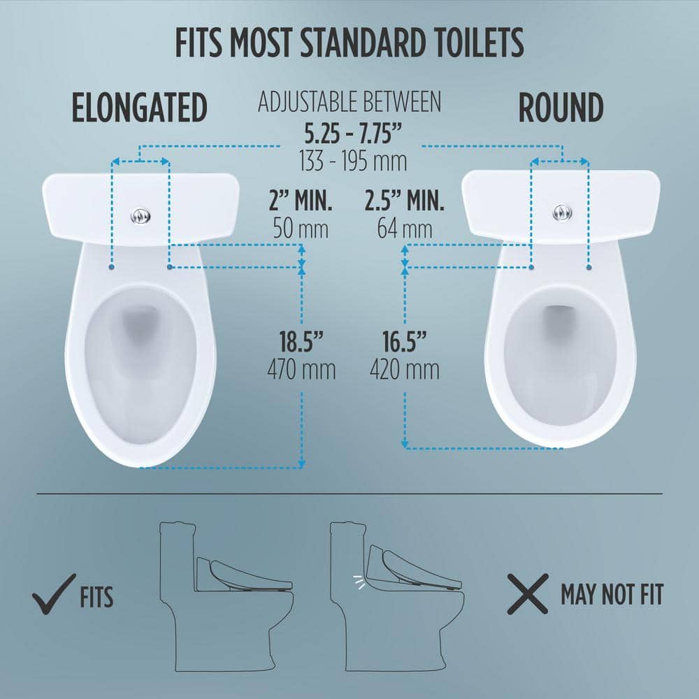 Cotton White Heated Electronic Bidet Toilet Seat with SoftClose Lid