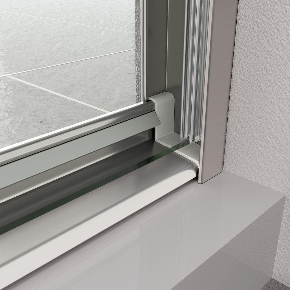 Chrome Finish Sliding Shower Door with Clear Tempered Glass, 48" x 70"