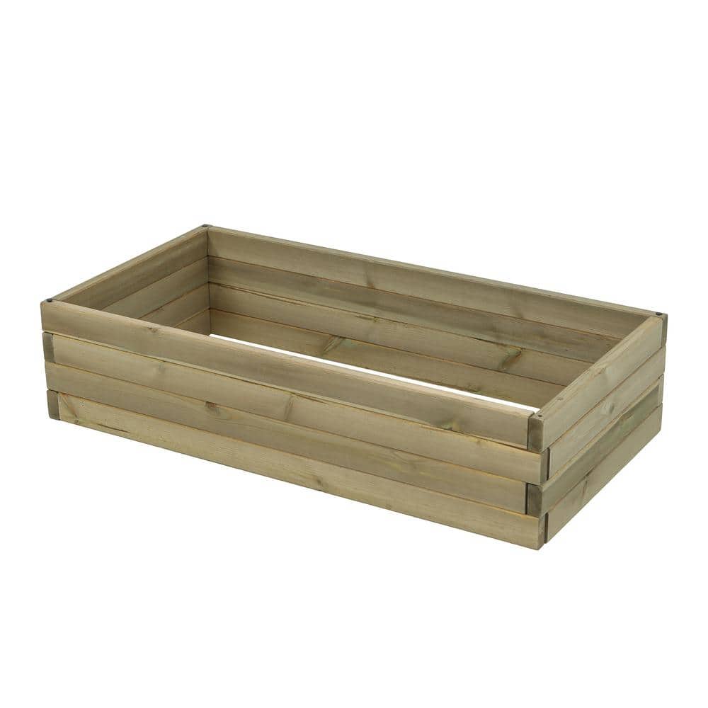 Natural Wood Finish 3.3ft Weather-Resistant Raised Garden Bed