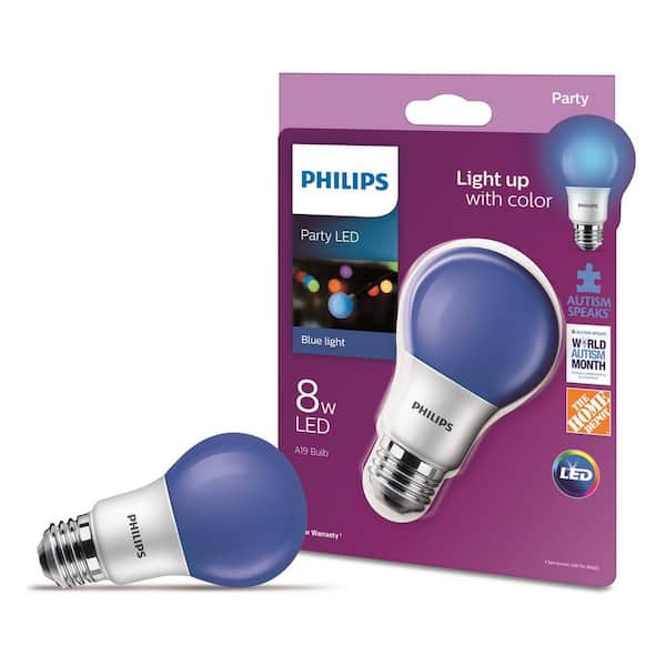 Philips 60-Watt Equivalent A19 Non-Dimmable Autism Speaks Blue LED Colored Light 