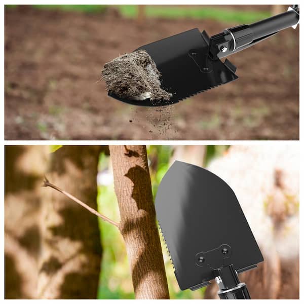 Wakeman Outdoors Folding Multi-Tool Shovel, Pickaxe and Saw with