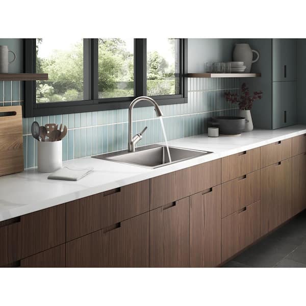 KOHLER Cursiva Stainless Steel 27 in. Single Bowl Top-Mount