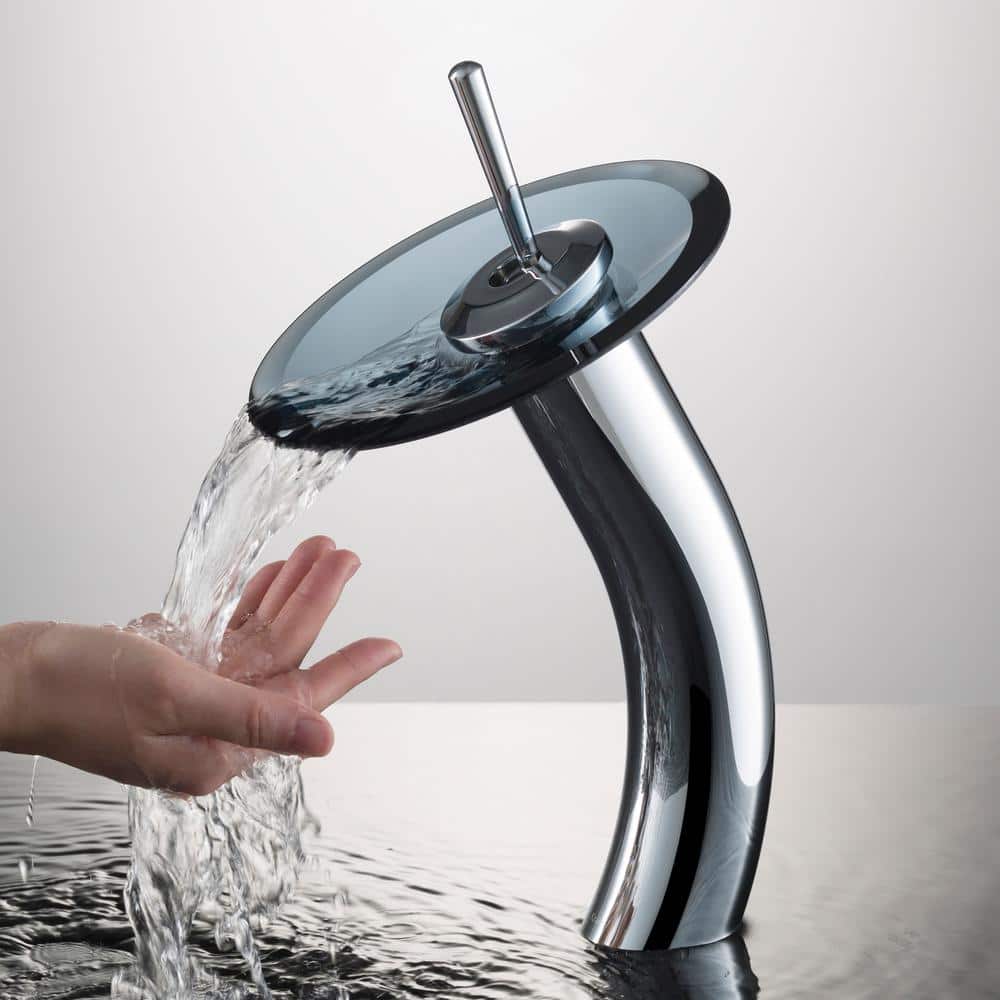 Gold and Chrome Brass Single Hole Vessel Faucet