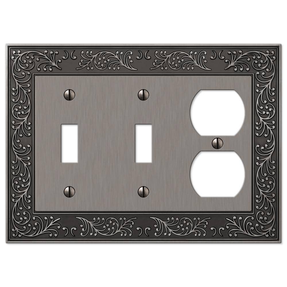 Bleinhem 3 Gang 2-Toggle and 1-Duplex Metal Wall Plate - Antique Nickel price history on PriceWatchPro