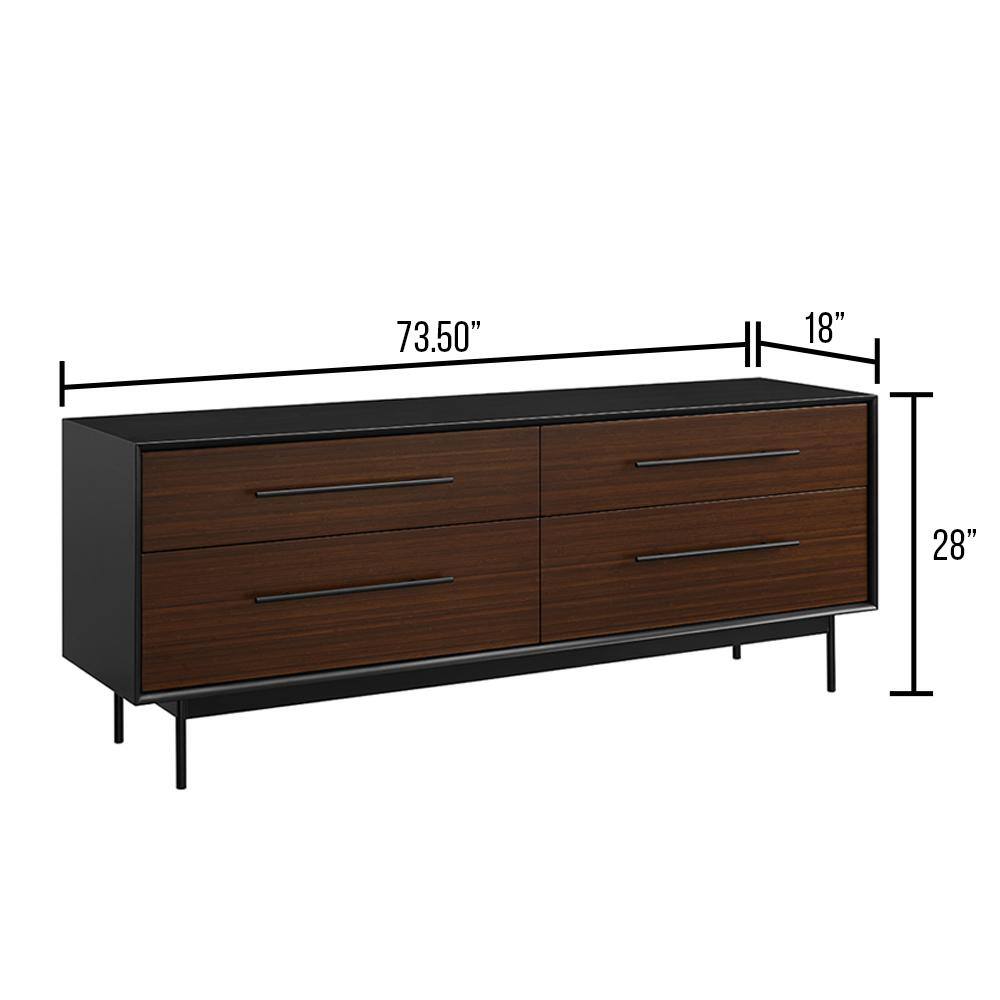 Park Avenue Black Double Dresser with Soft Close Dovetail Drawers