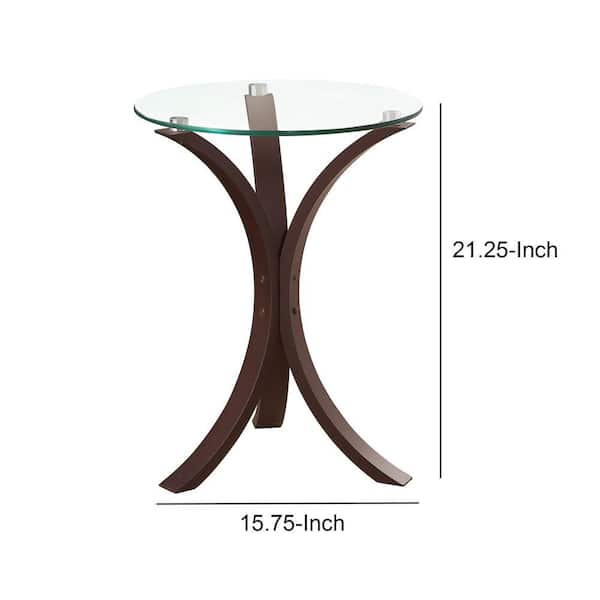 Clear Metal Accent Table, Metal Side Table With Glass Top