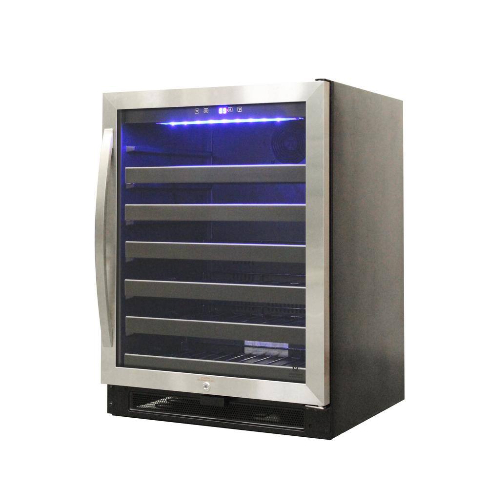 Element 23.4 in. 54-Bottle Stainless Wine Cooler-EL-54SBB - The Home Depot