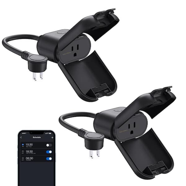 Smart Outdoor Dimmer Plug, Dimmer for Outdoor String Lights, Works with Alexa/Google Home, Voice/Remote Control (2 pack)