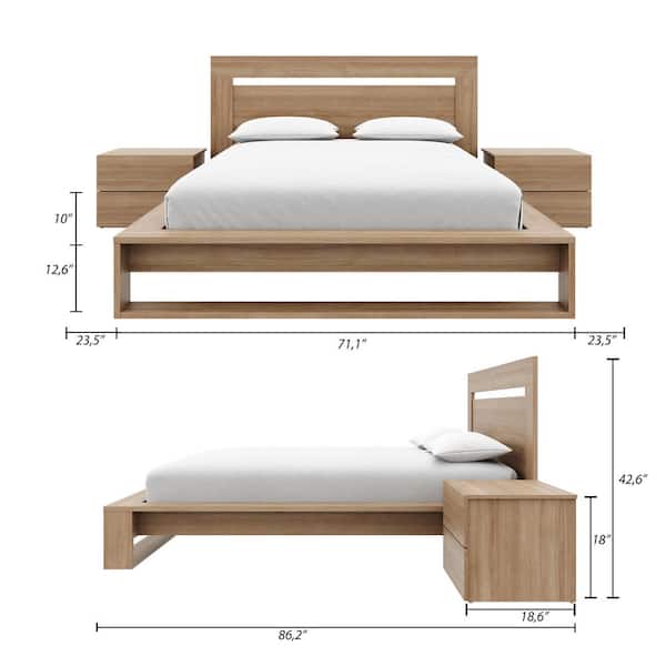 Nexera Ophelia 4-Piece Brown Oak Composite Queen Size