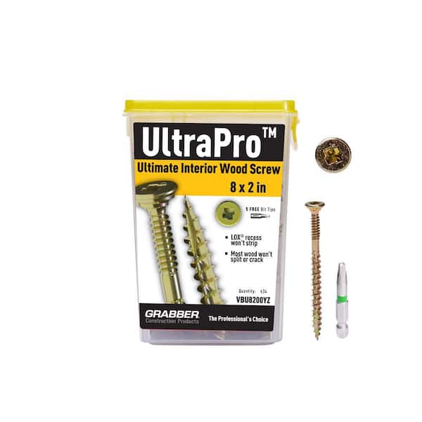 8 in. x 2 in. 5 lbs. Lox 2-Flat Scavenger Bugle Head Yellow Zinc Coarse Thread Wood Deck Screws (634-Pieces)