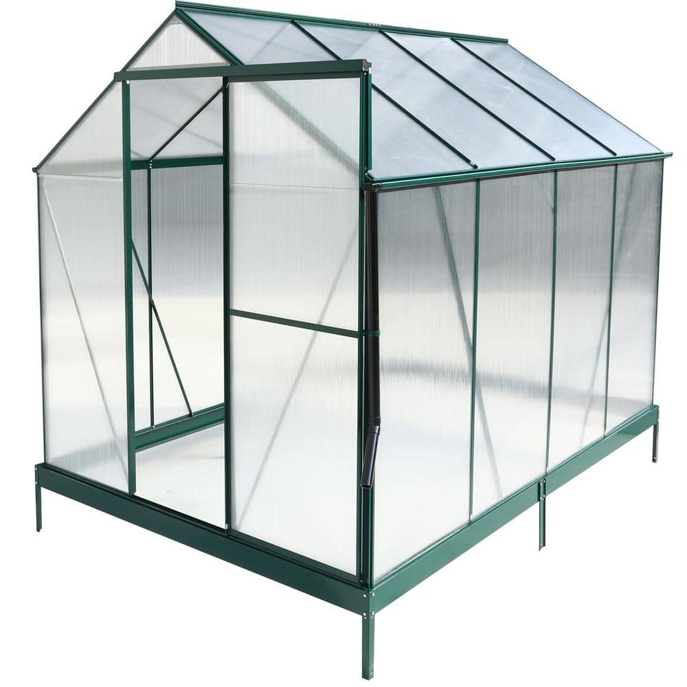 6 ft. x 8 ft. x 8 ft. Polycarbonate Greenhouse, Heavy Duty Outdoor Aluminum