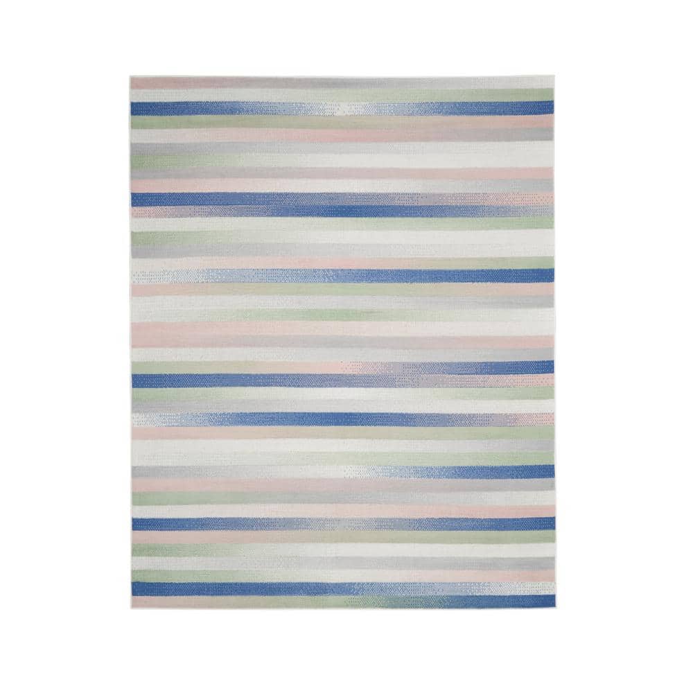 Ivory Multicolor Floral Synthetic 8' x 10' Area Rug