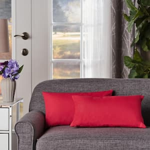 BRIELLE HOME Soft Velvet Square Red 18 in. x 18 in. Throw Pillow  807000269822 - The Home Depot