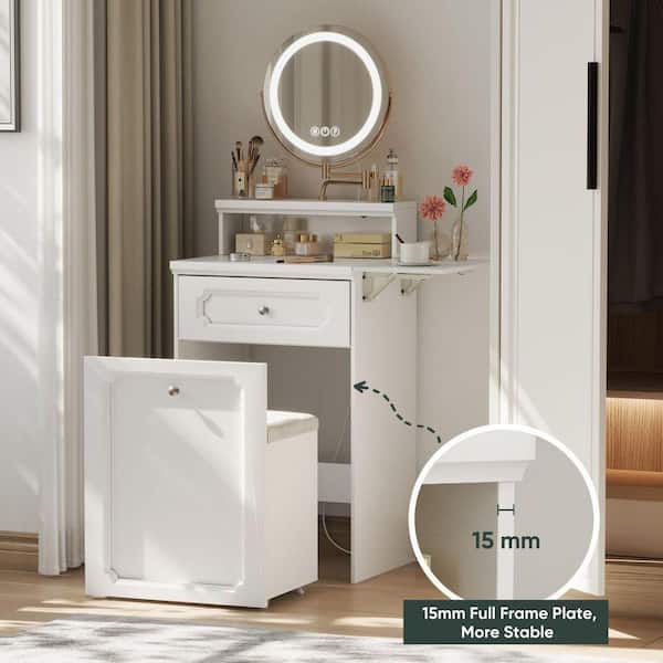white christmas dresses Round Mirror Dressing Table TMT (212) – The Maple Tree main image 0