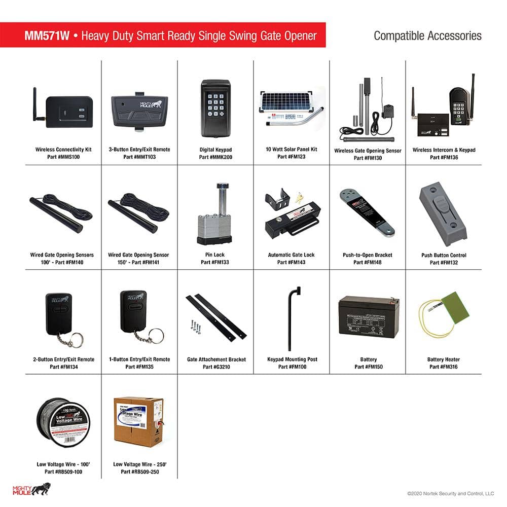 Mighty Mule Heavy Duty Black Smart Gate Opener Kit