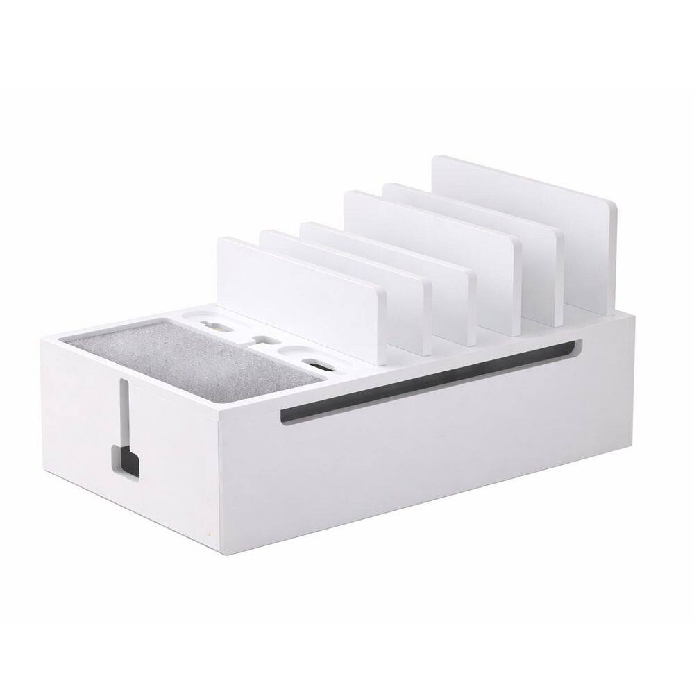 Multi Device Charging Station Organizer with Cable Management Box Power Strip Cord Hider White 1 Piece price history on PriceWatchPro
