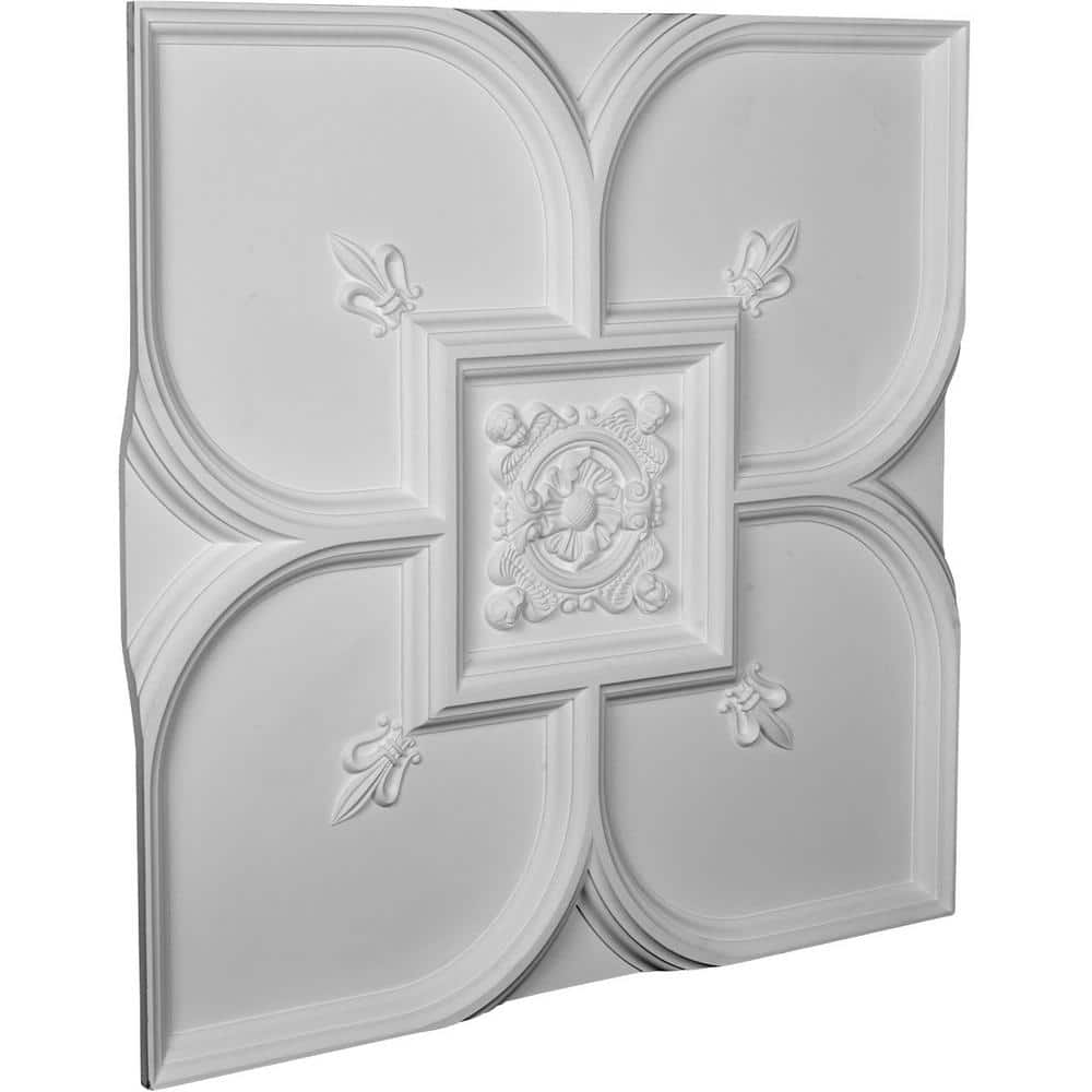 Elegant Fleur-de-lis 31.5'' White Urethane Ceiling Medallion