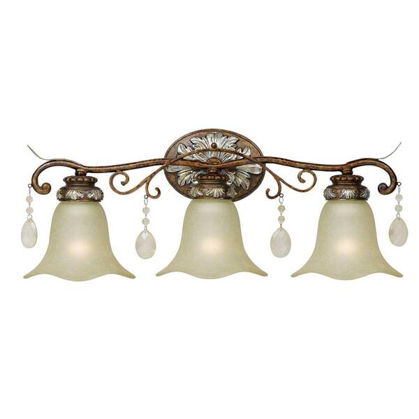 World Imports 3-Light Oxide Bronze with Silver Bath Bar Light