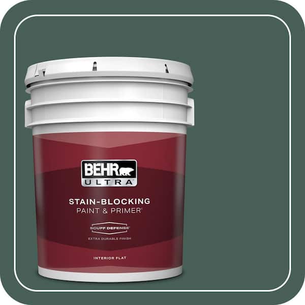 BEHR ULTRA 5 gal. #M440-7 Rainforest Extra Durable Flat Interior Paint & Primer