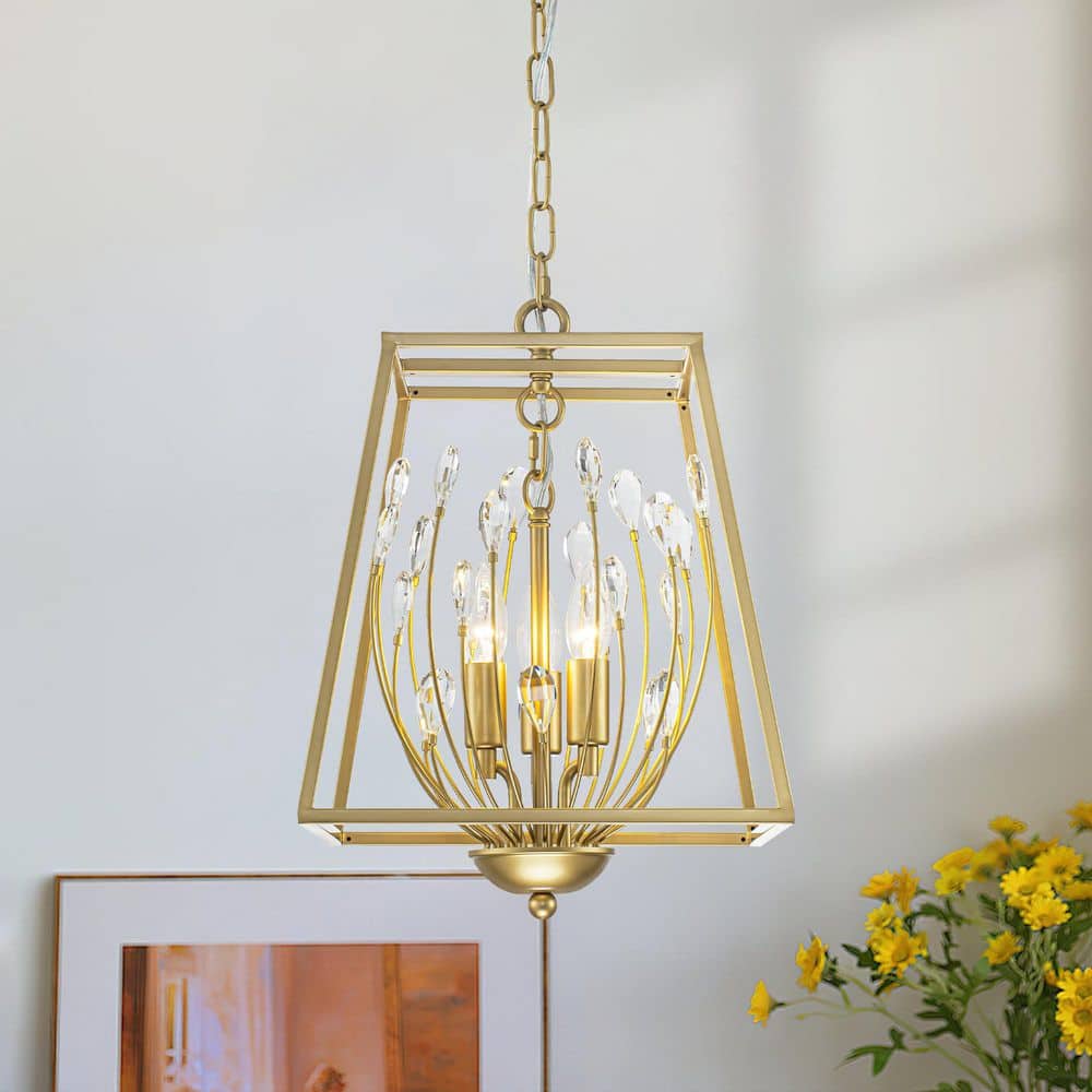 Topaz chandelier ゴールド シャンデリア　特別価格 Rennnsan Lyven 12.6 in. 3-Light Gold Transitional Geometric