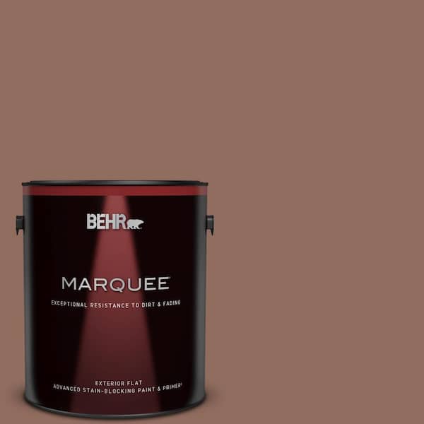 BEHR MARQUEE 1 gal. #220F-6 Chocolate Curl Flat Exterior Paint & Primer