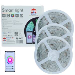 196.85 in. Multi-Color, Indoor and Outdoor LED Strips Light Lamp, Adjustable Brightness (Pack of 3)