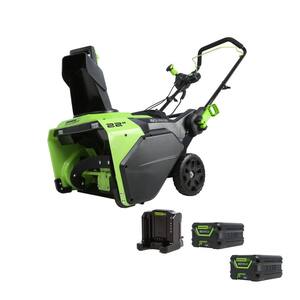 PRO 22 in. 60-Volt Battery Single-Stage Cordless Snow Blower with (2) 5.0 Ah Batteries and Dual Port Charger
