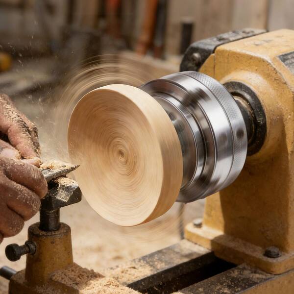 SKYSHALO 4 in Wood Lathe Chuck, 4-Jaw Self-Centering, 1 in. x 8