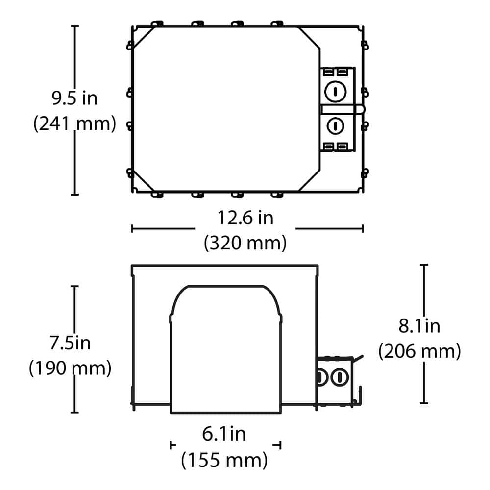 Matte Black 6'' LED IC Rated Recessed Lighting Housing