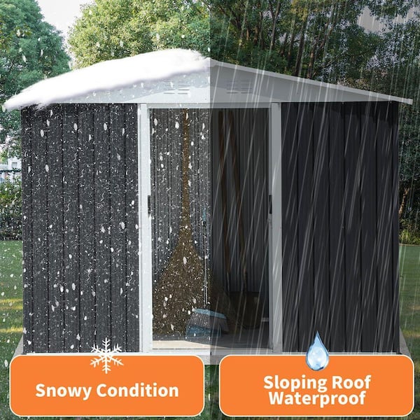 ToolCat 8 ft. W x 6 ft. D Aluminum Alloy Frame Shed with Sliding