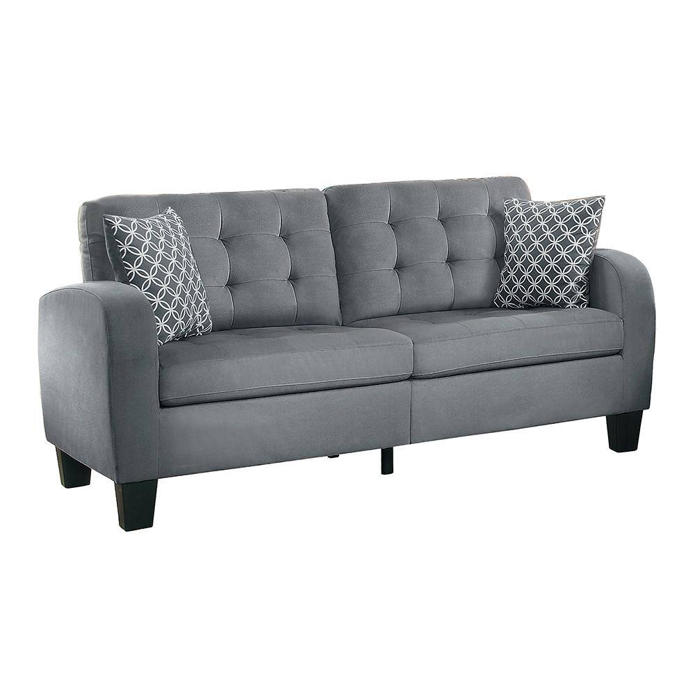 Sinclair Contemporary 72" Gray Fabric Stationary Sofa