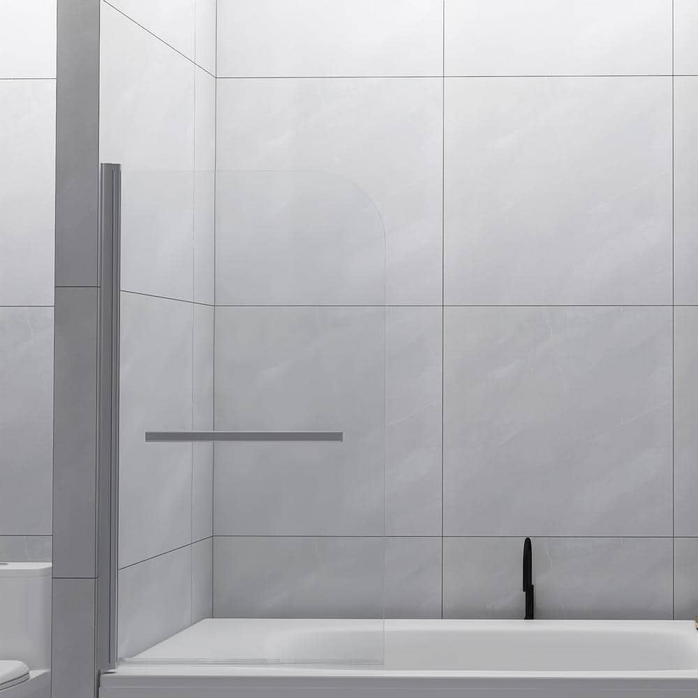 31'' x 55'' Stainless Steel Clear Glass Pivot Tub Door