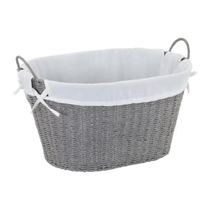 HOUSEHOLD ESSENTIALS Paper Rope with Lining & Handles Stained Laundry  Basket ML-7067 - The Home Depot