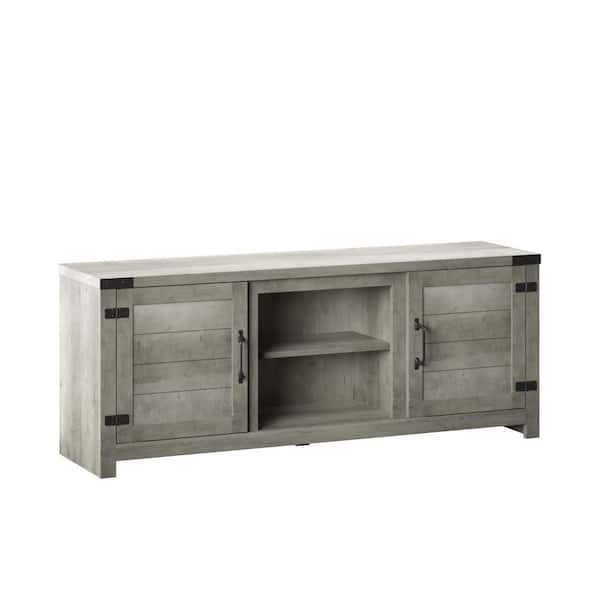 Twin Star Home 60 in. Valley Pine TV Stand Fits TV's up to 65 in. with Planked Doors and Nail Head Details