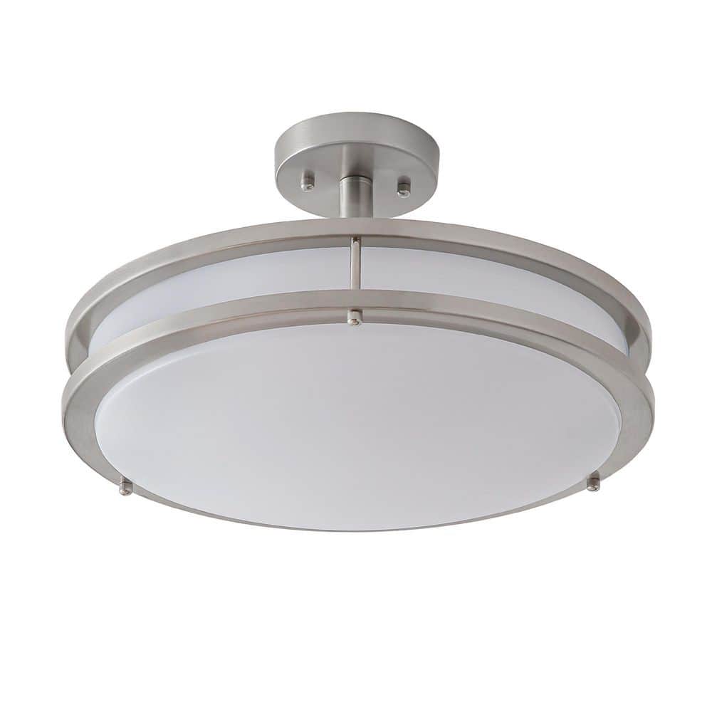 14 in. LED Brushed Nickel Semi Flush Mount Light Fixture, Decorative Pendant Lamp, Dimmable price history on PriceWatchPro