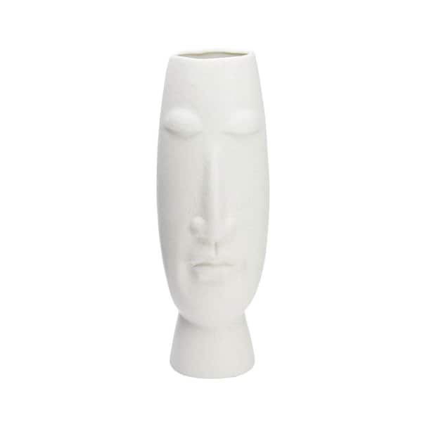 Mikasa 20 in. Matte Eggshell Ceramic Face Vase