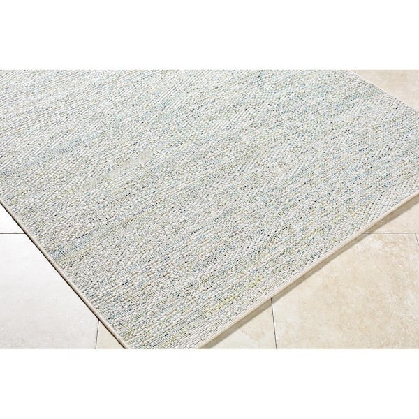 Crete Light Grey Cottage 8 ft. x 10 ft. Indoor/Outdoor Area Rug