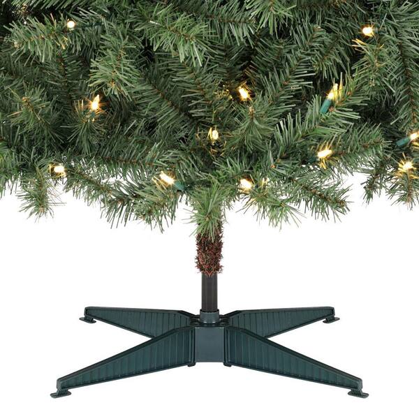 Green, Black W/Warm White, 7Ft/210CM 4Ft-12ft SHATCHI Pre-Lit Alaskan Pine Artificial Christmas Tree with LEDs Metal Stand Tips Xmas Holiday Home Decorations 