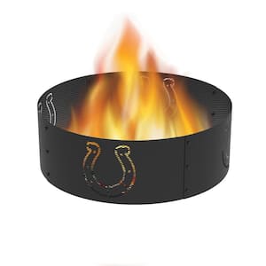 Decorative NFL 36 in. x 12 in. Round Steel Wood Fire Pit Ring - Indianapolis Colts