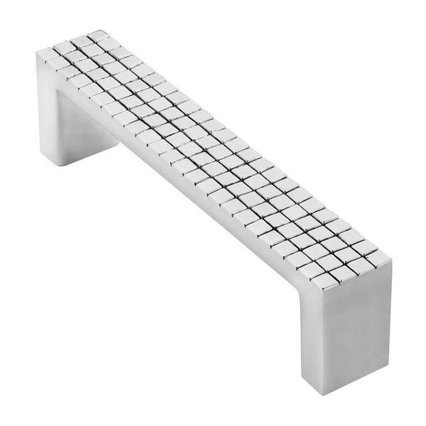 Wisdom Stone Trousdale 3.75 in. Chrome with Faceted Block Design Cabinet Hardware Pull
