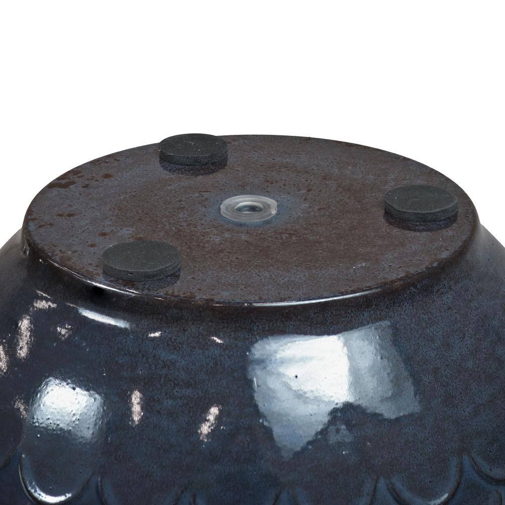 Dinah Navy Glaze Metal Indoor/Outdoor Planter Set