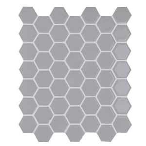 Restore Matte Dove Gray 2 in. x 3 in. Glazed Ceramic Hexagon Mosaic Tile Sample