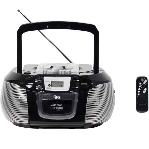 QFX Portable Stereo Radio with CD Player - Black-DISCONTINUED