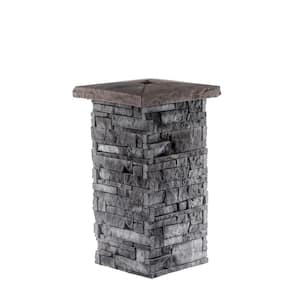 18 in. x 36 in. Evening Gray with a Brownstone Split Cap Stone Pillar Kit
